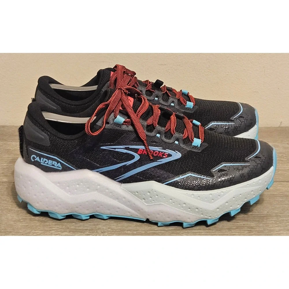 Brooks Caldera 7 Womens Trail Running Shoes Black Blue Red 1204041B083 Size 8 B